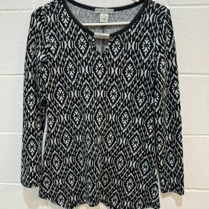 Vintage Suzie black and white blouse